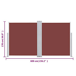 vidaXL Auvent latéral rétractable 170 x 600 cm Marron pas cher