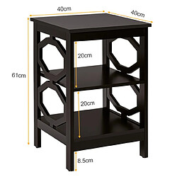 Avis Helloshop26 Lot de 2 tables de chevet à 3 niveaux table d'appoint en forme o simple et contemporain 40 x 40 x 61 cm café 20_0004903