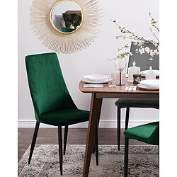 Beliani Chaise de salle à manger CLAYTON Set de 2 Velours Vert émeraude