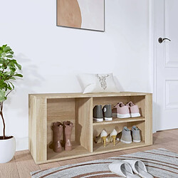 Maison Chic Armoire à Chaussures,Meuble de Rangement à Chaussures Chêne sonoma 100x35x45cm Bois d'ingénierie -MN72596