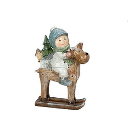 Décorations de Noël Romimex Multicouleur Résine Enfant Renne 21 x 29 x 11 cm