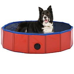 vidaXL Piscine pliable pour chiens Rouge 80x20 cm PVC