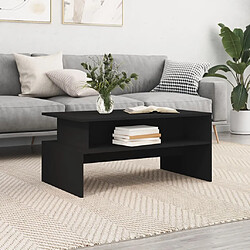 vidaXL Table basse noir 90x55x42,5 cm bois d'ingénierie