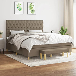 vidaXL Sommier à lattes de lit avec matelas Taupe 160x200 cm Tissu