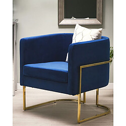 Beliani Fauteuil SIRKKA Velours Bleu foncé