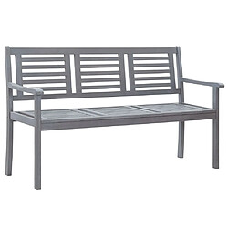 Maison Chic Banc de jardin | Chaise de jardin 3 places avec coussin 150 cm Gris Eucalyptus -GKD29817