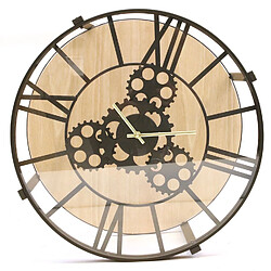 Avis The Home Deco Factory Table d'appoint design horloge vintage Oscar - Diam. 50 x H. 50 cm - Noir