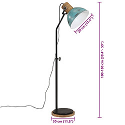 vidaXL Lampadaire 25 W bleu délavé 30x30x100-150 cm E27 pas cher