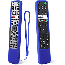 SANAG Protective Silicone Remote Case For Sony Rmf-Tx600U Rmf-Tx500E Rmf-Tx600E Smart Voice Remote Controller Washable Anti-Lost Remote Cover With Loop(Blue)