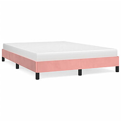 vidaXL Cadre de lit sans matelas rose 140x190 cm velours