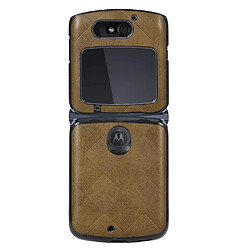 Coque en TPU + PU texture la grille vert pour votre Motorola Razr 5G