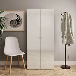 Maison Chic Armoire à Chaussures,Meuble de Rangement à Chaussures Blanc brillant 80x35,5x180 cm Aggloméré -MN15351