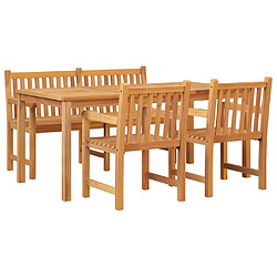 Avis Salle à dîner de jardin 4 pcs,Table et chaise à manger Bois de teck massif -MN10488