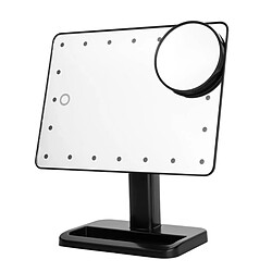 Wewoo Miroir à capteur tactile portable avec lampe de bureau noir