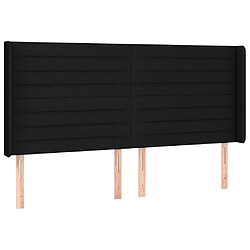 Avis Maison Chic Tête de lit scandinave à LED,meuble de chambre Noir 163x16x118/128 cm Tissu -MN66618