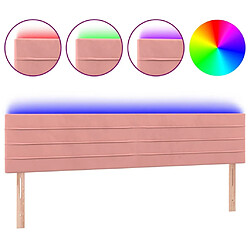 Maison Chic Tête de lit scandinave à LED,meuble de chambre Rose 180x5x78/88 cm Velours -MN61950