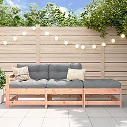 vidaXL Salon de jardin 3 pcs avec coussins bois massif douglas