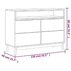 vidaXL Commode FLAM 110x40x80 cm bois de pin massif pas cher