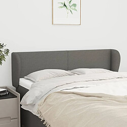 Maison Chic Tête de lit scandinave avec oreilles,meuble de chambre Gris foncé 147x23x78/88 cm Tissu -MN92848