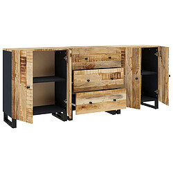 Avis vidaXL Buffets 3 pcs Bois de manguier brut