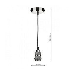 Luminaire Center Suspension design Simple Étain satiné 1 ampoule 19cm