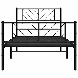 Maison Chic Lit adulte - Lit simple Cadre de lit métal avec tête de lit/pied de lit,Structure du lit Contemporain pour chambre noir 80x200 cm -MN94482 pas cher