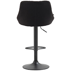 Decoshop26 Tabouret de bar chaise haute x 1 avec coutures décoratives assise en tissu gris foncé pieds noir 10_0005089 pas cher