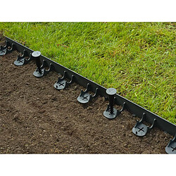 NATURE Lot de 4 Bordures à gazon polypropylène recyclé Noire - H 4,5 cm x 1 m pas cher