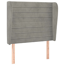 Maison Chic Tête de lit scandinave avec oreilles,meuble de chambre Gris clair 83x23x118/128 cm Velours -MN81312