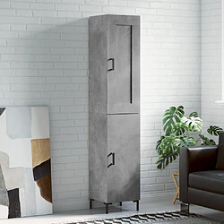 vidaXL Buffet haut Gris béton 34,5x34x180 cm Bois d'ingénierie