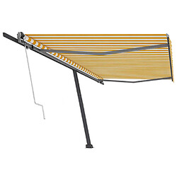 Maison Chic Auvent automatique de porte sur pied,Store banne,Marquise Brise-soleil 500x300 cm Jaune/Blanc -GKD77427