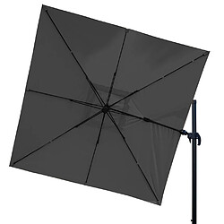 Avis Decoshop26 Parasol professionnel restaurant pour jardin terrasse 3x3m (Ø4,24m) pivotant, polyester aluminium/acier 23kg anthracite sans pied 04_0003291