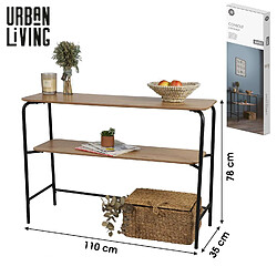 Urban Living Console 2 niveaux Marcel avec structure en métal - Marron et noir