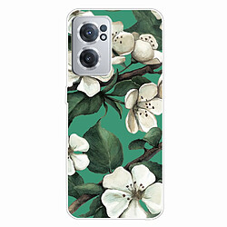 Coque en TPU anti-scratch, IMD, fleurs blanches pour votre OnePlus Nord CE 2 5G