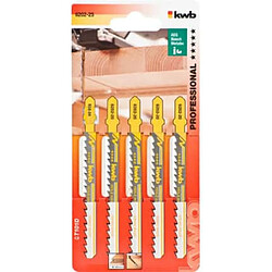 5 Lames de scies sauteuses, pour le travail du bois, HCS Queue à simple accroche, paquet PRO KWB