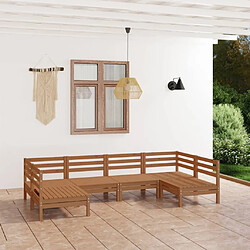 Maison Chic Salon de jardin 6 pcs - Table et chaises d'extérieur - Mobilier/Meubles de jardin Moderne Marron miel Bois de pin massif -MN18949