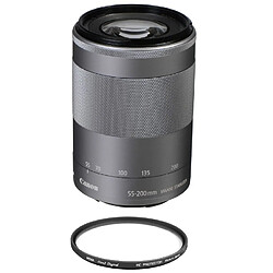 CANON EF-M 55-200mm F4.5-6.3 IS STM Silver (No box) + HOYA 52mm PRO 1D Protector