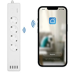 Acheter LogiLink SH0104 Multiprise Wi-FI Smart Home 4 Prises (4 x CEE 7/3) + 4 Ports USB-A, contrôlable Via Application, IP 20, Compatible Tuya, Compatible avec Alexa et Google Home, 1,8 m