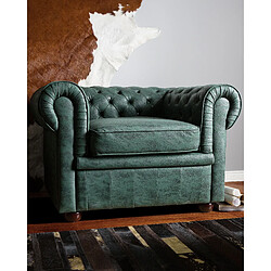 Beliani Fauteuil CHESTERFIELD Cuir PU Vert