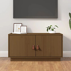 Maison Chic Meuble TV scandinave - Banc TV pour salon Marron miel 80x34x40 cm Bois de pin massif -MN64124