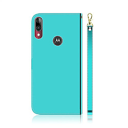 Avis Wewoo Housse Coque Pour Motorola Moto E6 Plus Etui en cuir Flip avec surface miroir imité et titulaire porte-cartes et porte-monnaie ainsi que lanière Vert menthe