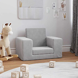 vidaXL Canapé-lit pour enfants Gris clair Peluche douce