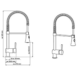 Avis SCHÜTTE Mitigeur d'évier avec ressort en spirale CORNWALL aspect inox