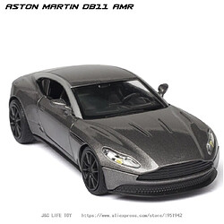 Universal 1: 32 Aston Martin DB11 AMR Voiture jouet moulée sous pression Modèle de voiture jouet en métal Simulation haute Retraite Collection de jouets pour enfants(Argent)