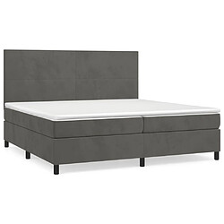 Maison Chic Lit Adulte - Lit simple Lit à sommier tapissier et matelas moelleux - Meuble de Chambre - Gris foncé 200x200cm Velours -MN44239