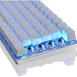 Chrono AK33 Clavier de Jeu mécanique câblé, Clavier Blanc à rétroéclairage LED 82 Touches E-Sport Gamer pour dactylographes au Bureau Jouant à des Jeux(blanc)