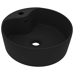 vidaXL Lavabo de luxe avec trop-plein Noir mat 36x13 cm Céramique