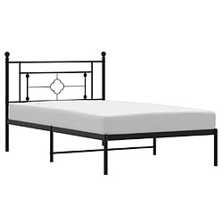 Maison Chic Cadre/structure de lit métal et tête de lit pour adulte - Lit Moderne Chambre noir 107x203 cm -MN82955