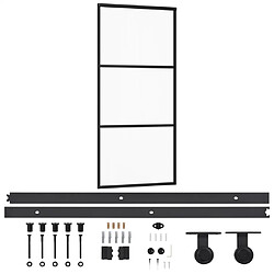 vidaXL Porte coulissante et quincaillerie Verre et Aluminium 90x205 cm