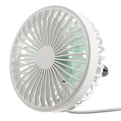 (Blanc) Ventilateur de Voiture Électrique USB à 3 Vitesses Ventilateur De Refroidissement Rotatif Portable 360 à Faible Bruit Pour Le Bureau à Domicile